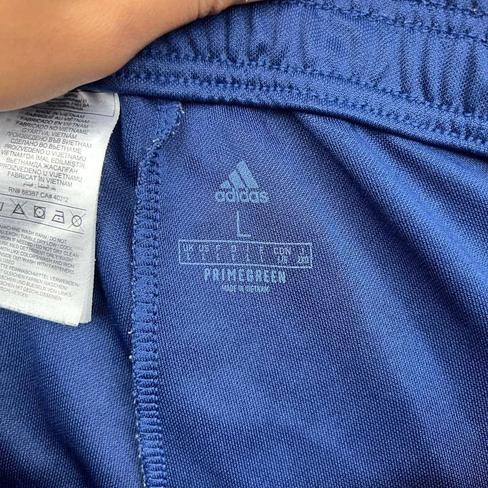 Adidas Primegreen Track Pants Men Large Navy Blue White Stripes L